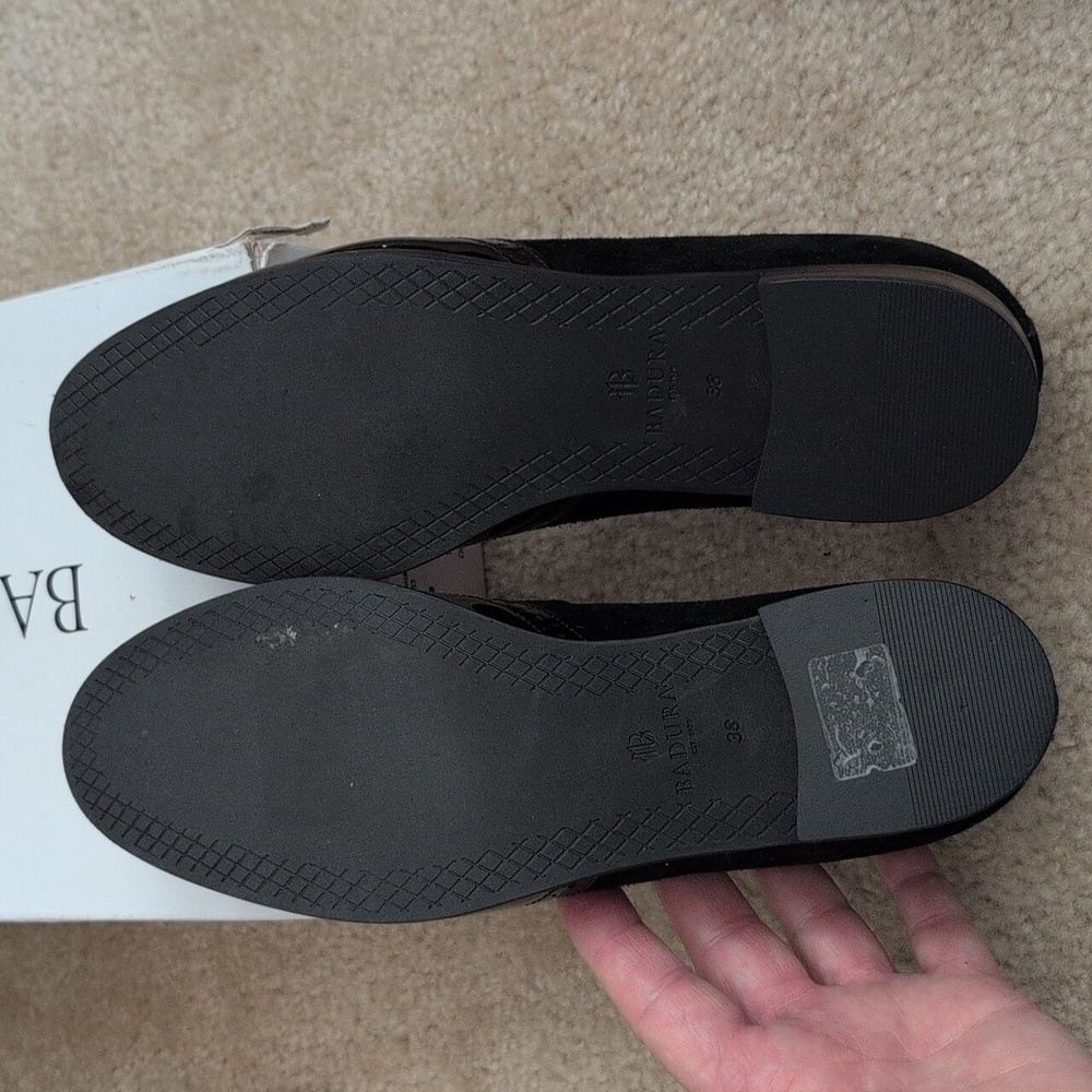 Fabulous Black Loafer Style Shoes Handmade In Poland. Leather - Picture 6 of 8